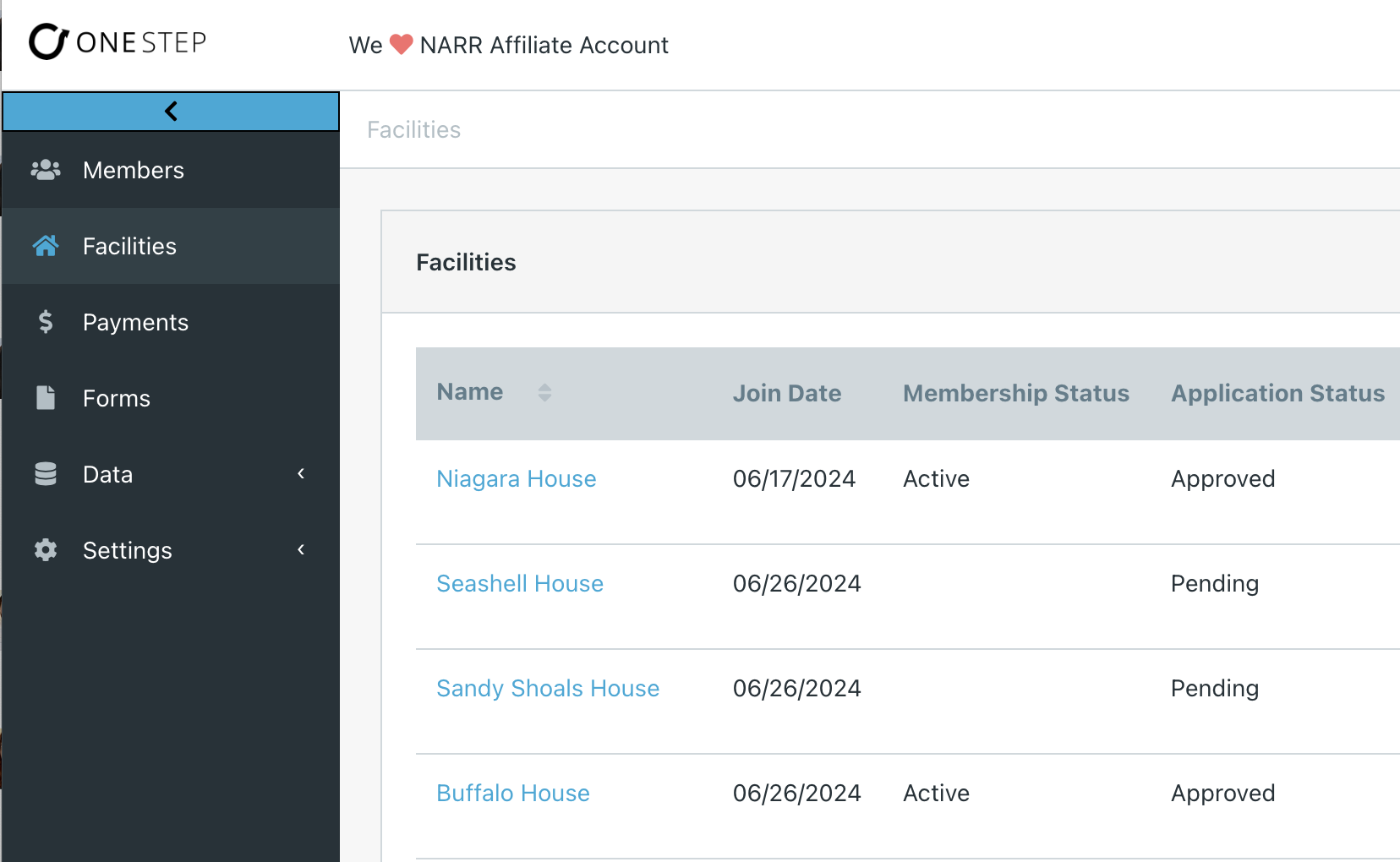 One Step Announces Credentialing and Aggregate Outcomes Software for NARR Affiliates